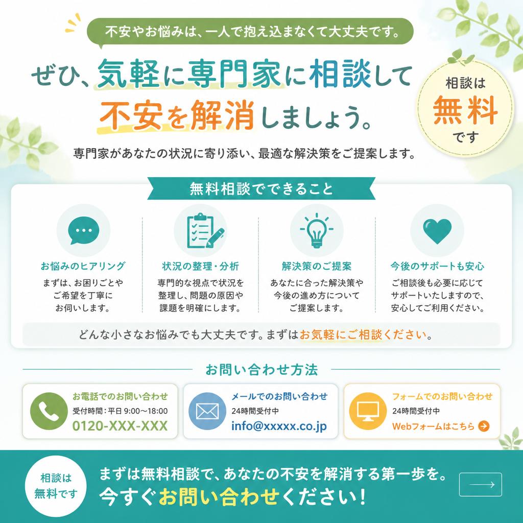 専門家への問い合わせで不安を解消