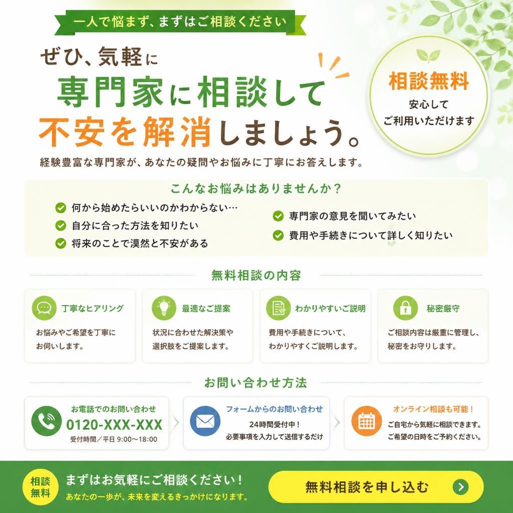 専門家への問い合わせで不安を解消