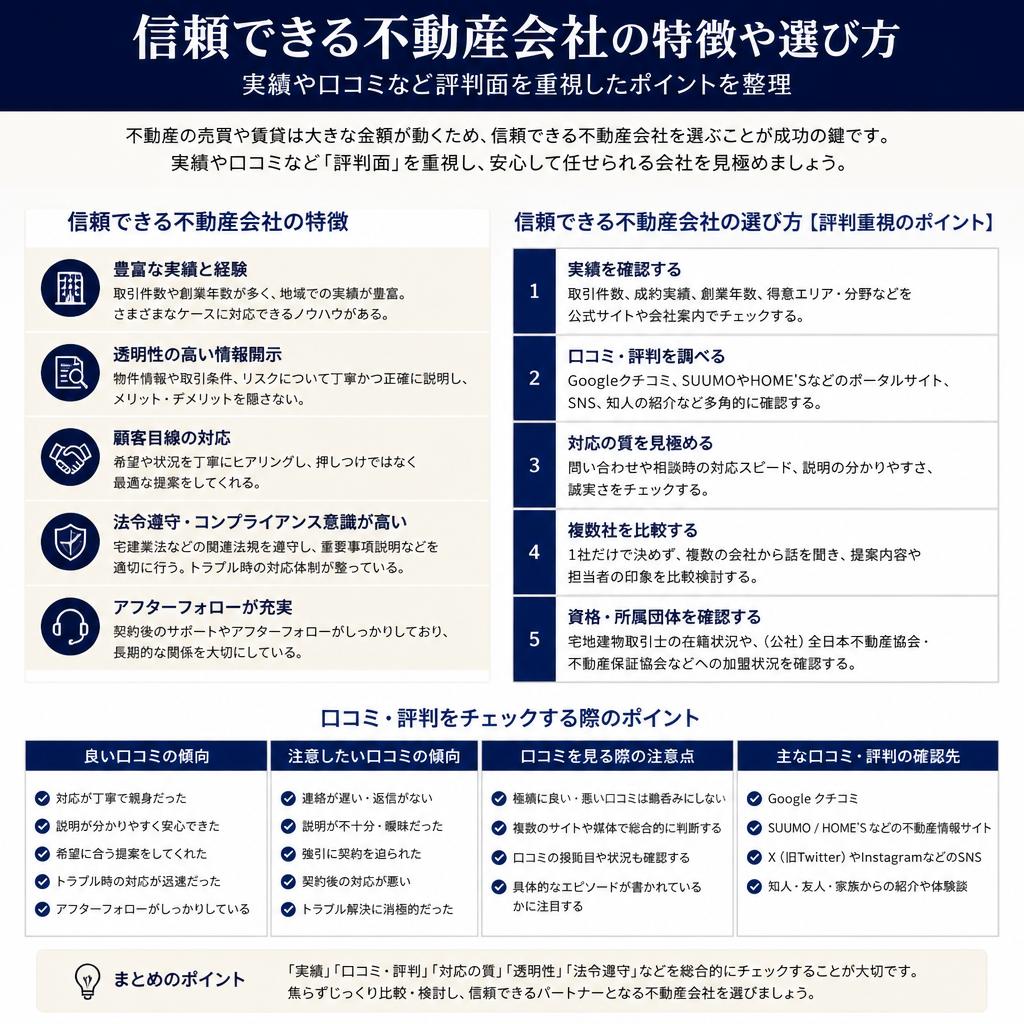 評判の良い不動産会社とは？