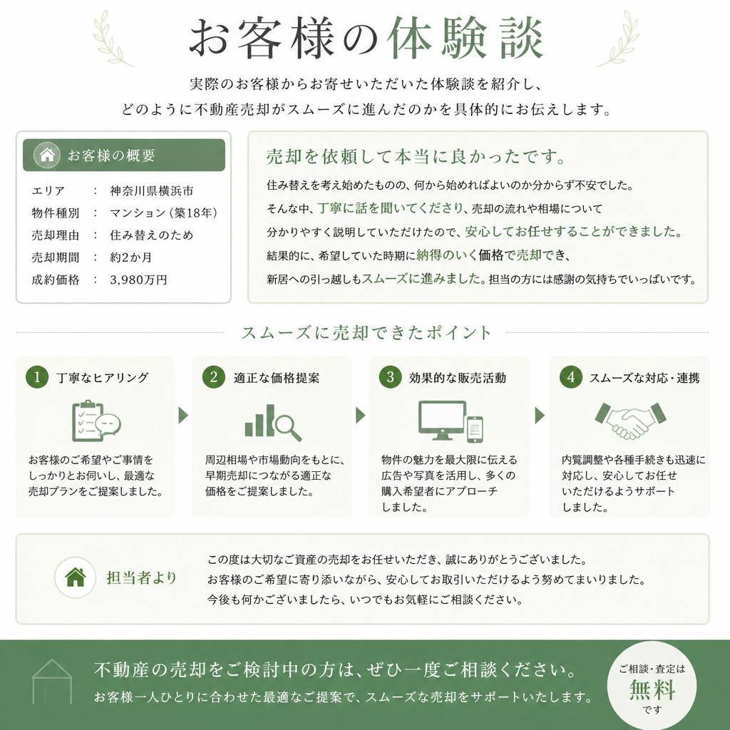 お客様の声:やり取りの体験談