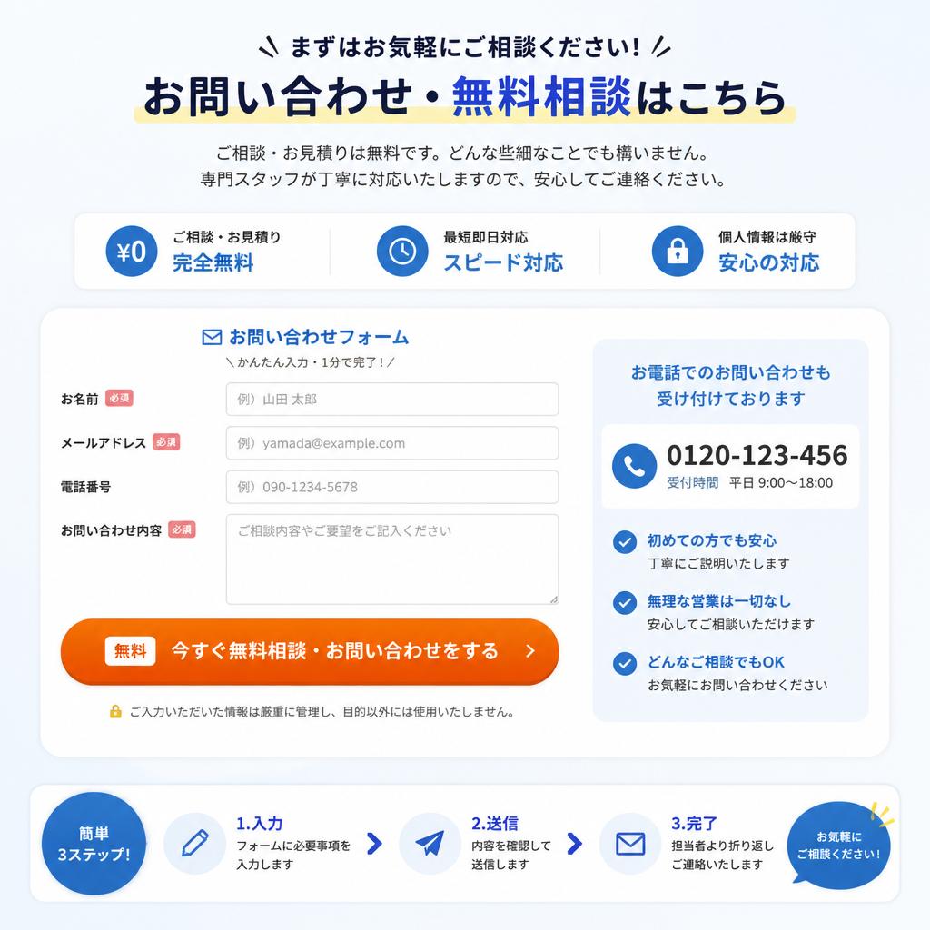 お問い合わせ・相談フォームのご案内