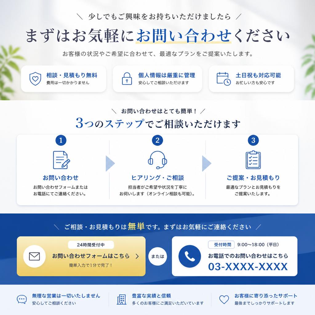 今すぐお問い合わせを！