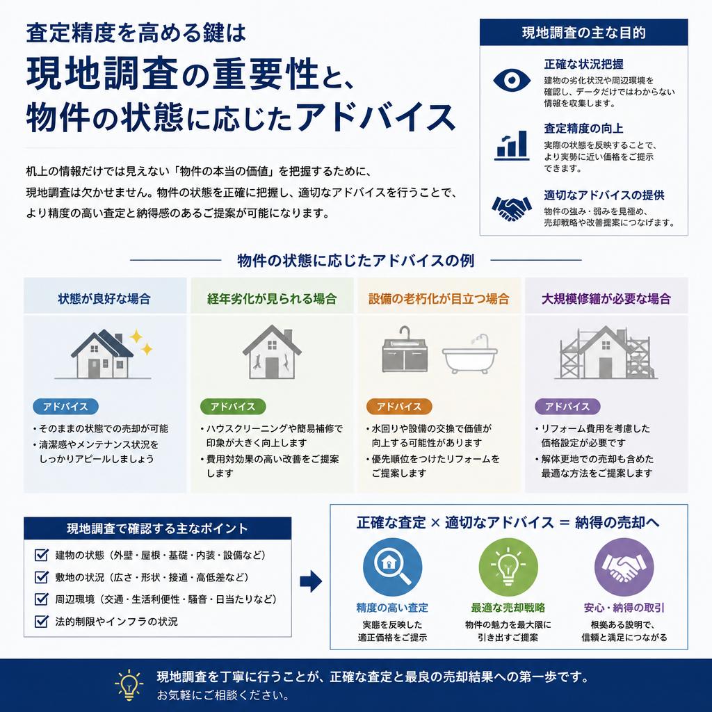 現地調査と状態確認の重要性