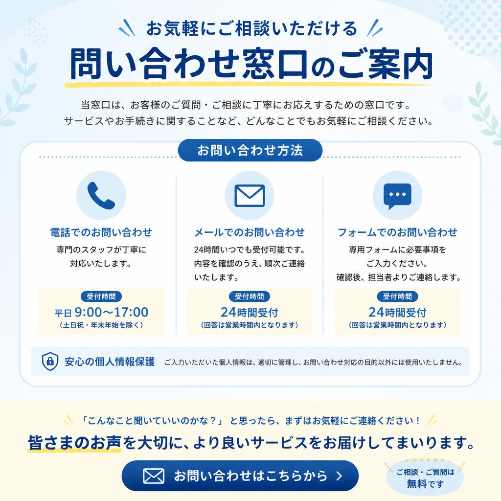 お問い合わせ・相談窓口のご案内