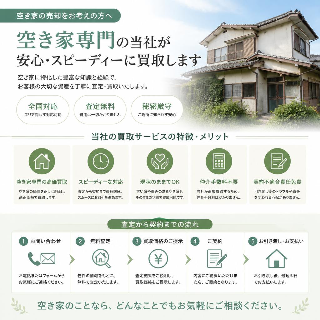 弊社の空き家買取サービスとは？