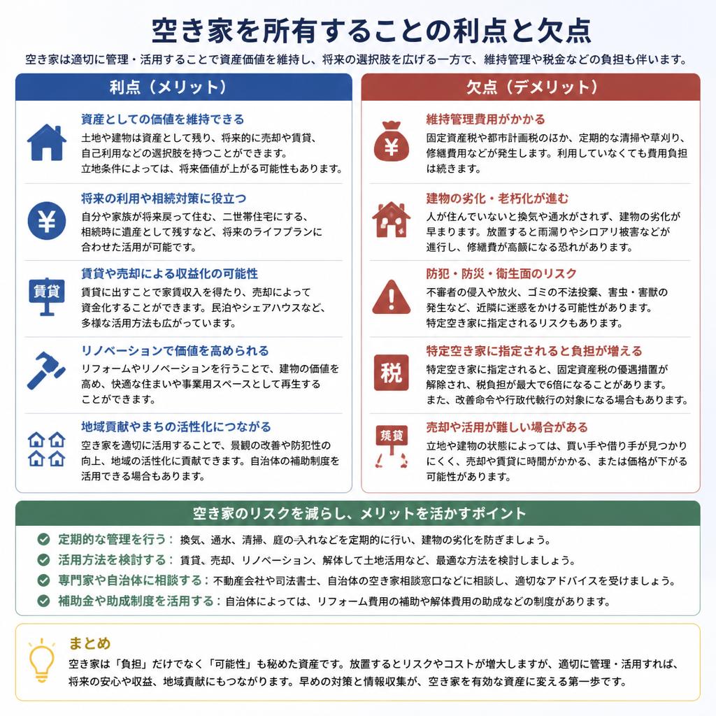 空き家を持つメリットとデメリット